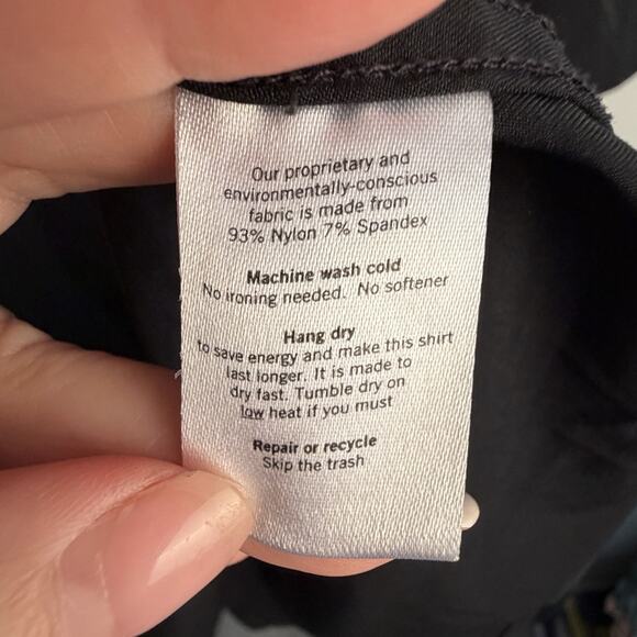 Poncho Shirt Mens 2XL Black Regular Fit Pearl Snap Western Short Sleeve Stretch - Picture 4 of 6